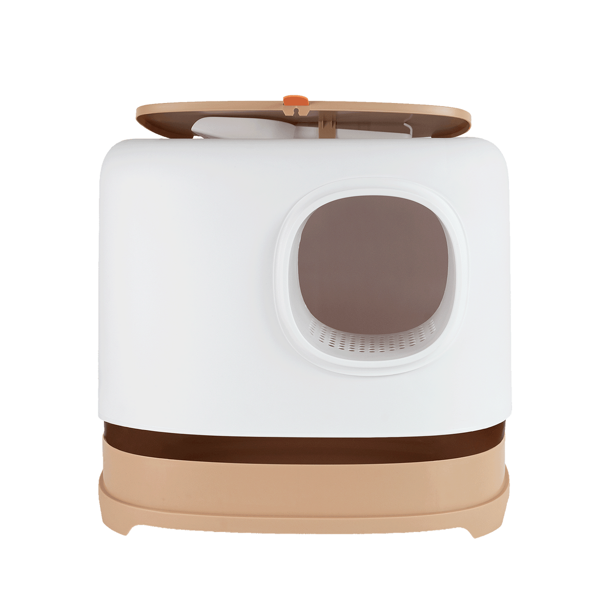Designer litter box with lid