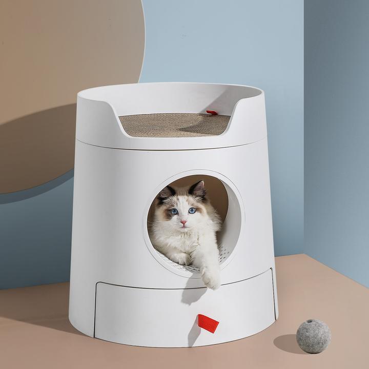 Design Cat Litter Box Castle 2-in-1