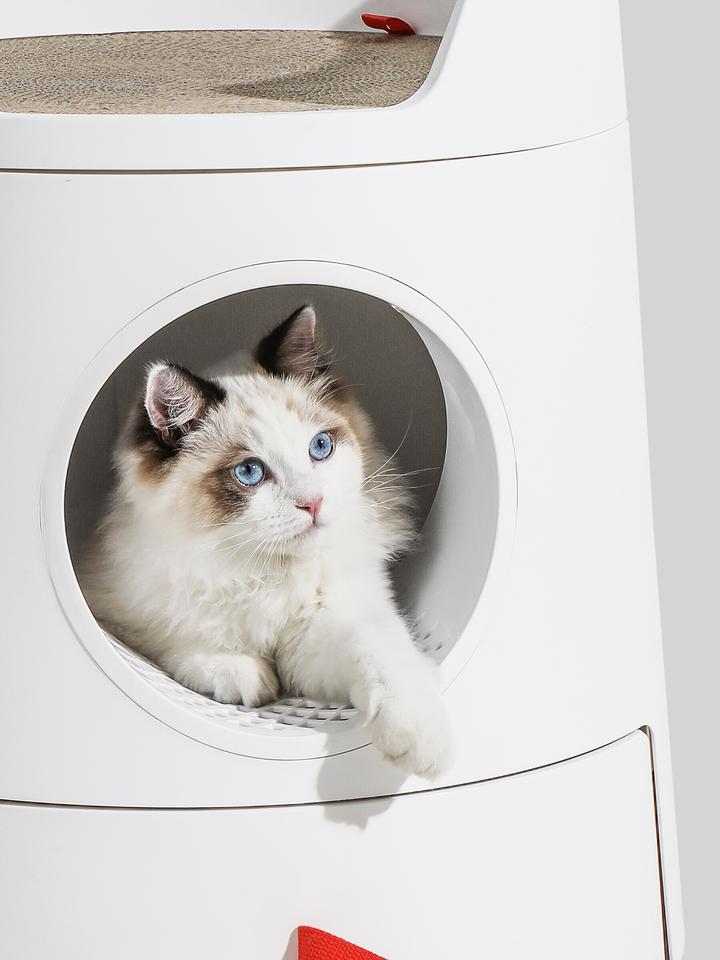 Design Cat Litter Box Castle 2-in-1