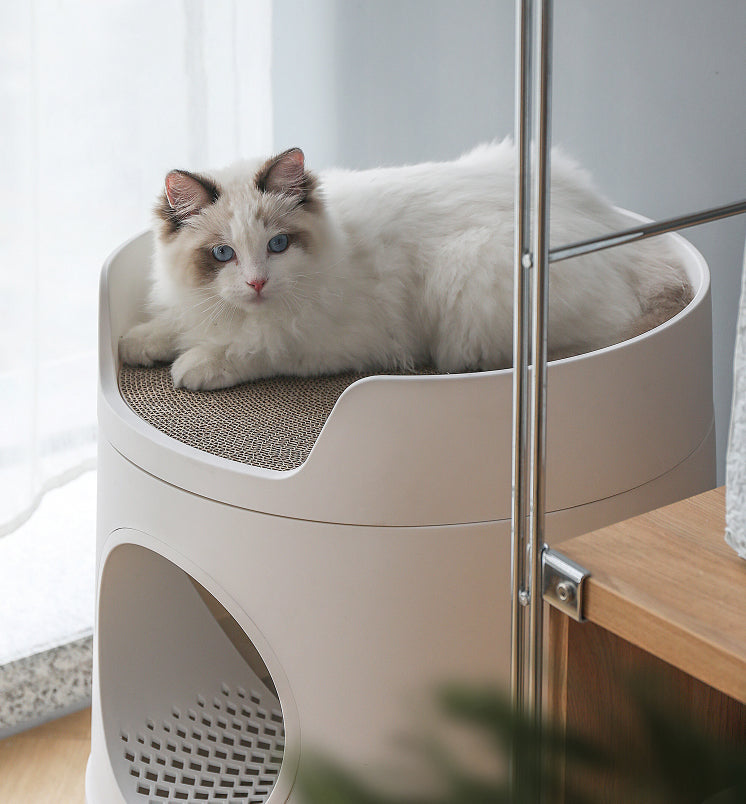 Design Cat Litter Box Castle 2-in-1