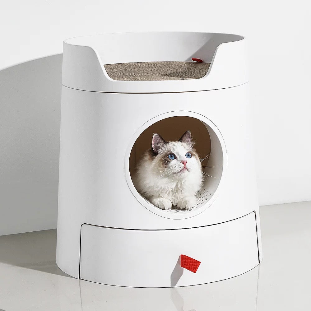 Design Cat Litter Box Castle 2-in-1