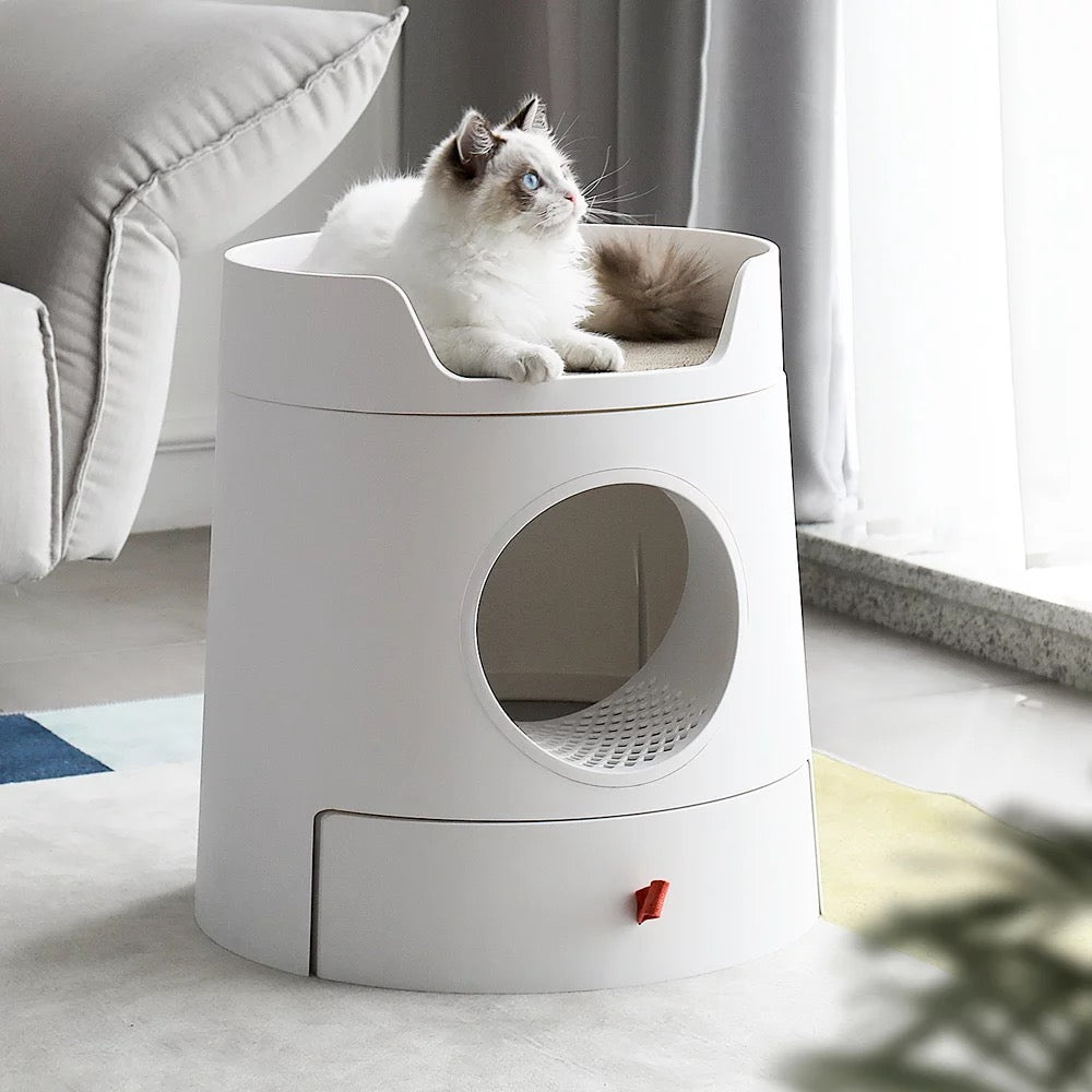 Design Cat Litter Box Castle 2-in-1