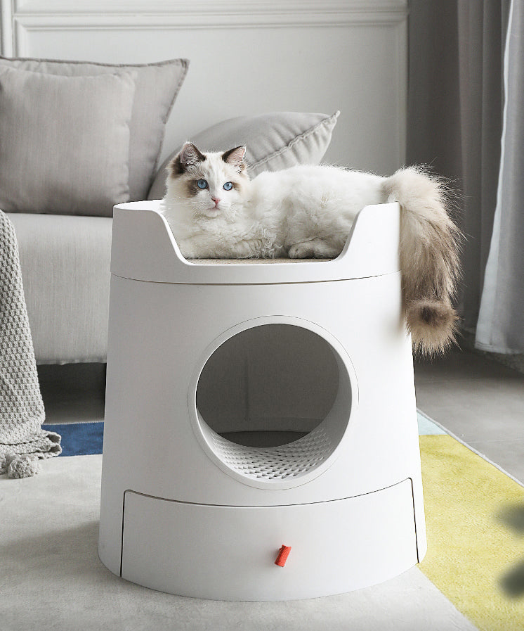 Design Cat Litter Box Castle 2-in-1