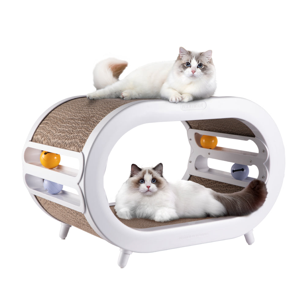 3-in-1 scratching house and cat basket